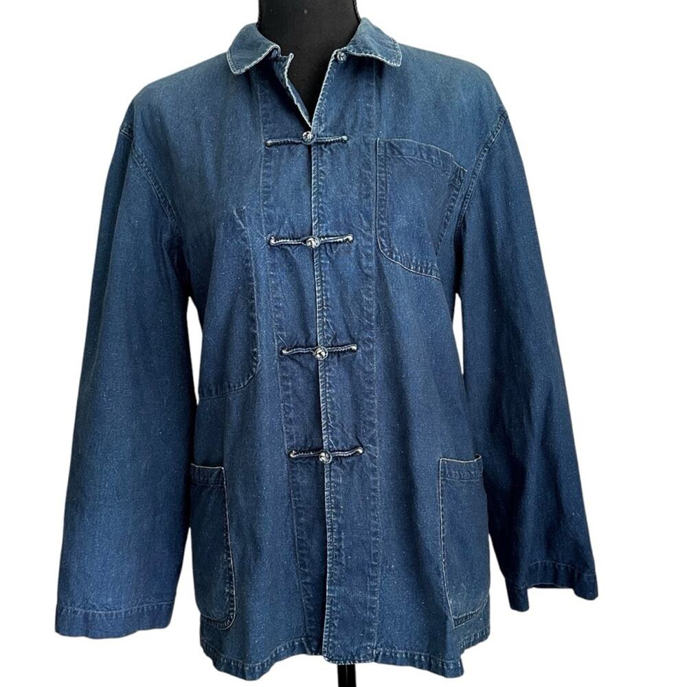 Vintage Shanghai Blue Workers Shacket US 8-10 L’AntiCher Cotton Jacket Pockets